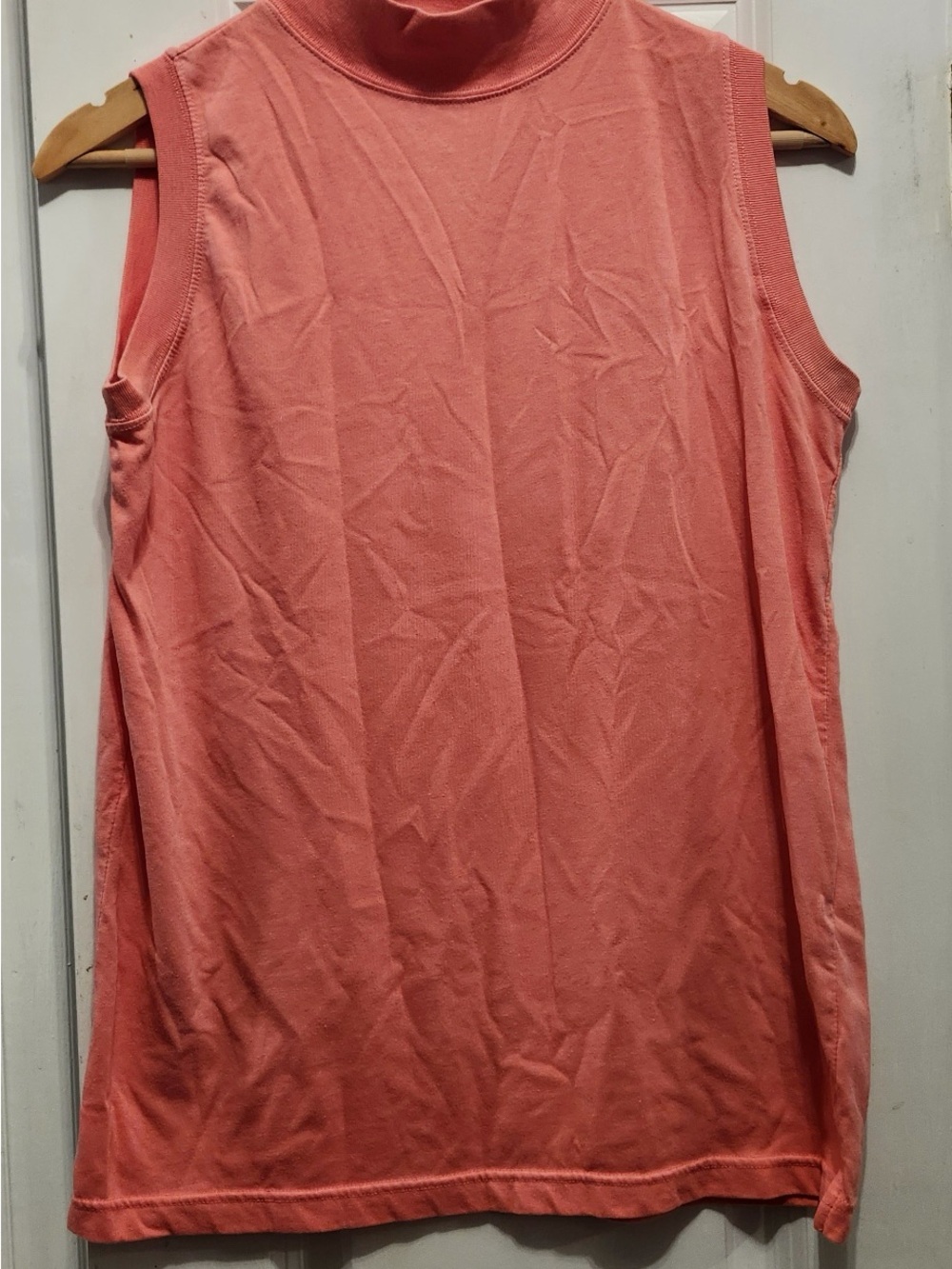 Sleeveless Mock Neck Tank Top in Coral - Women's